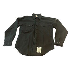DSCP Quarterdeck Collection Mens Black Button Up Shirt 16.5 x 35 Military Issue